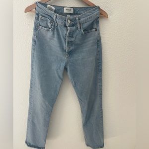 Agolde Riley High Rise Straight Crop jeans in Shiver Size 26